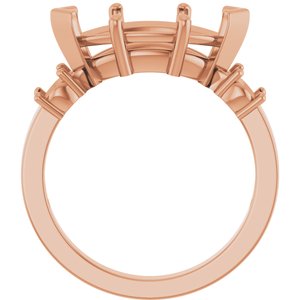 14K Rose Gold 14x7 mm Marquise Ring Mounting – image 4