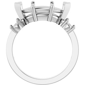 14K White Gold 14x7 mm Marquise Ring Mounting – image 4