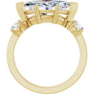 14K Yellow Gold 14x7 mm Marquise Ring Mounting – image 3