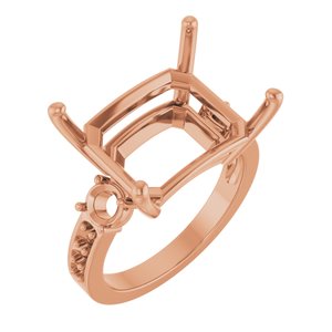 18K Rose Gold 16x12 mm Emerald Ring Mounting – image 2