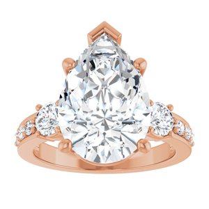 14K Rose Gold 15x10 mm Pear Ring Mounting – image 5
