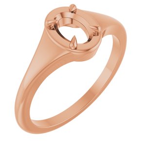 14K Rose Gold 6.5x4.5 mm Oval Ring Mounting – image 2