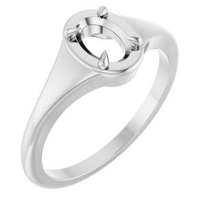 Sterling Silver 6.5x4.5 mm Oval Ring Mounting – image 2