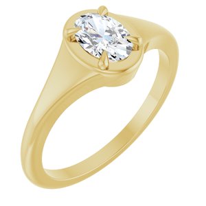 10K Yellow Gold 6.5x4.5 mm Oval Ring Mounting