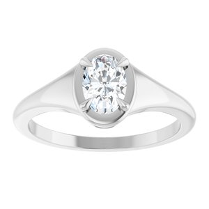 10K White Gold 6.5x4.5 mm Oval Ring Mounting – image 5