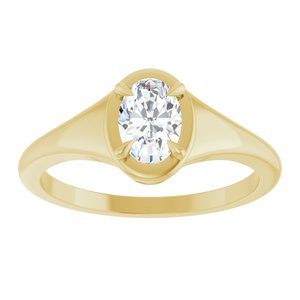 10K Yellow Gold 6.5x4.5 mm Oval Ring Mounting – image 5