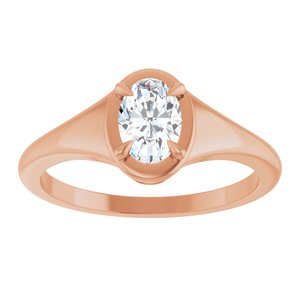 10K Rose Gold 6.5x4.5 mm Oval Ring Mounting – image 5