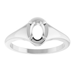 18K White Gold 6.5x4.5 mm Oval Ring Mounting – image 6