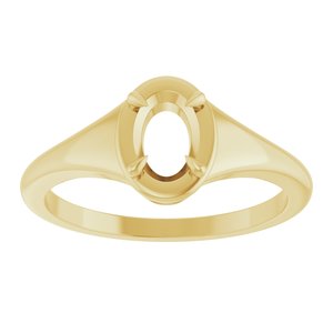 10K Yellow Gold 6.5x4.5 mm Oval Ring Mounting – image 6