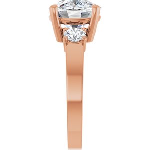 10K Rose Gold 11x9 mm Elongated Cushion Ring Mounting – image 7