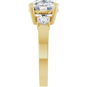 10K Yellow Gold 11x9 mm Elongated Cushion Ring Mounting – image 7