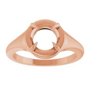14K Rose Gold 7.4 mm Round Ring Mounting – image 6