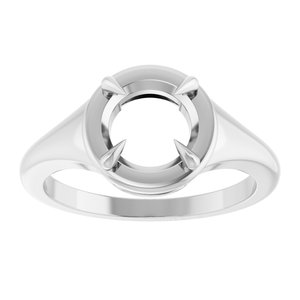 14K X1 White Gold 7.4 mm Round Ring Mounting – image 6