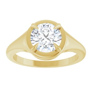 14K Yellow Gold 7.4 mm Round Ring Mounting – image 5