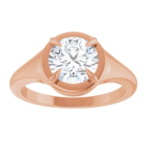 14K Rose Gold 7.4 mm Round Ring Mounting – image 5