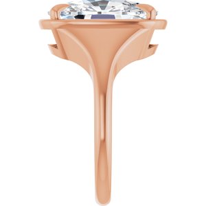 10K Rose Gold 14x10 mm Elongated Cushion Ring Mounting – image 7
