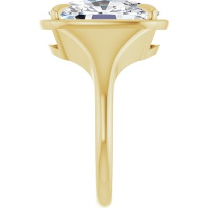 10K Yellow Gold 14x10 mm Elongated Cushion Ring Mounting – image 7