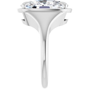 18K White Gold 14x10 mm Elongated Cushion Ring Mounting – image 7