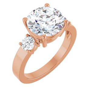 10K Rose Gold 9.4 mm Round Ring Mounting