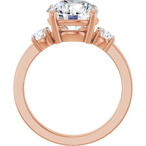 18K Rose Gold 9.4 mm Round Ring Mounting – image 3