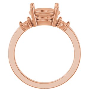 10K Rose Gold 9.4 mm Round Ring Mounting – image 4