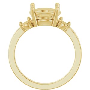 10K Yellow Gold 9.4 mm Round Ring Mounting – image 4