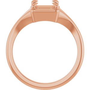 10K Rose Gold 5.5x5.5 mm Square Ring Mounting – image 4