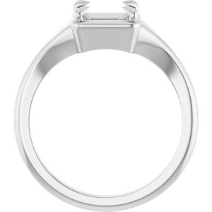 10K White Gold 5.5x5.5 mm Square Ring Mounting – image 4