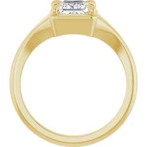 18K Yellow Gold 5.5x5.5 mm Square Ring Mounting – image 3