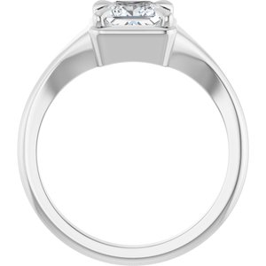 14K X1 White Gold 5.5x5.5 mm Square Ring Mounting – image 3
