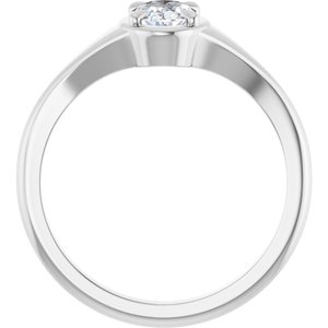 14K X1 White Gold 6.5x4.5 mm Oval Ring Mounting – image 3