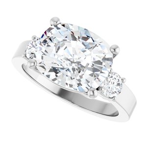 Sterling Silver 11x9 mm Elongated Cushion Ring Mounting – image 8