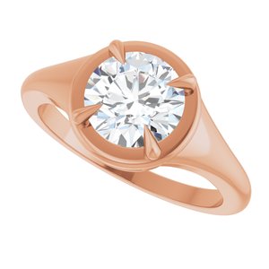 10K Rose Gold 7.4 mm Round Ring Mounting – image 8