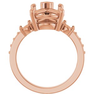 14K Rose Gold 15x10 mm Pear Ring Mounting – image 4