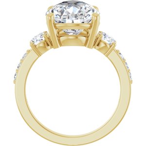 10K Yellow Gold 15x10 mm Pear Ring Mounting – image 3