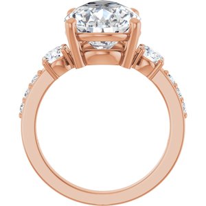 14K Rose Gold 15x10 mm Pear Ring Mounting – image 3
