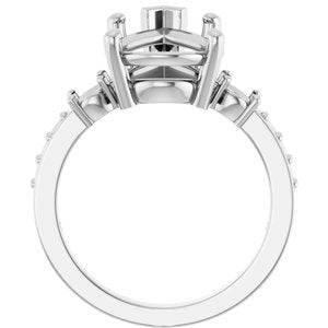 14K X1 White Gold 15x10 mm Pear Ring Mounting – image 4