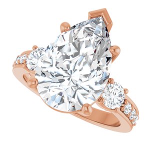 14K Rose Gold 15x10 mm Pear Ring Mounting – image 8