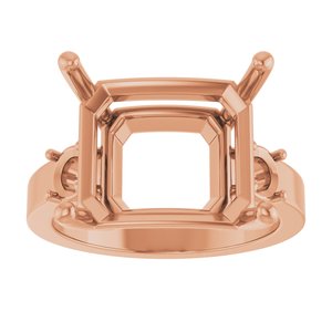 10K Rose Gold 14x12 mm Emerald Ring Mounting – image 6