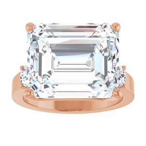 10K Rose Gold 14x12 mm Emerald Ring Mounting – image 5