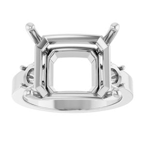 Continuum Sterling Silver 14x12 mm Emerald Ring Mounting – image 6