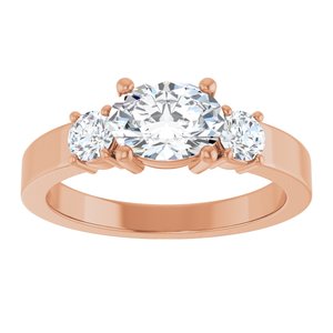 10K Rose Gold 7.5x5.5 mm Oval Ring Mounting – image 5