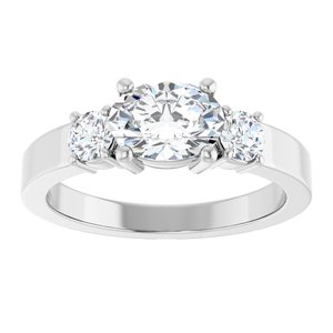 10K White Gold 7.5x5.5 mm Oval Ring Mounting – image 5
