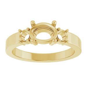 18K Yellow Gold 7.5x5.5 mm Oval Ring Mounting – image 6
