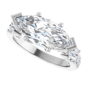 Continuum Sterling Silver 15x7 mm Marquise Ring Mounting – image 8