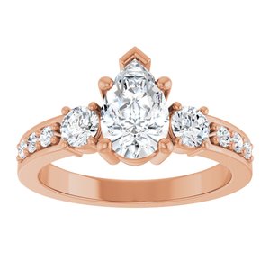 10K Rose Gold 8.5x5.5 mm Pear Ring Mounting – image 5