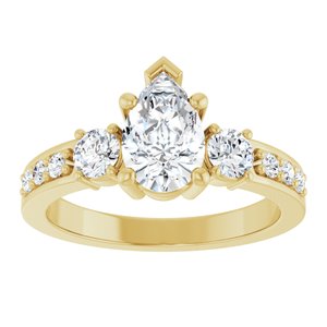 10K Yellow Gold 8.5x5.5 mm Pear Ring Mounting – image 5
