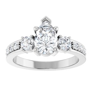 18K White Gold 8.5x5.5 mm Pear Ring Mounting – image 5