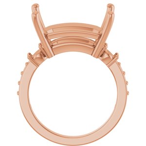 10K Rose Gold 16x12 mm Emerald Ring Mounting – image 4