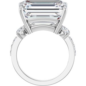 Platinum 16x12 mm Emerald Ring Mounting – image 3